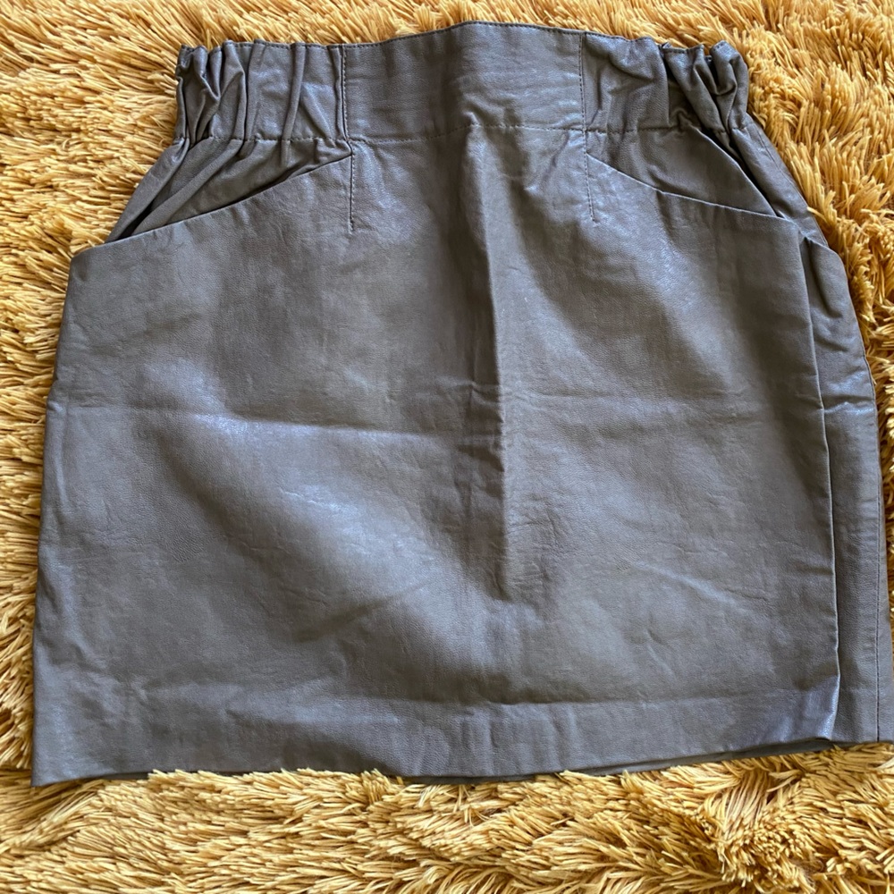 Zara X-Small Brown Leather Skirt